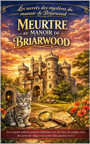 MEURTRE AU MANOIR DE BRIARWOOD: Une enquête policière amateur chaleureuse avec des chats, des passages secrets, des secrets de village et un acolyte félin ... des mystères du manoir de Briarwood)