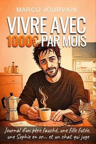 Vivre avec 1000€ par mois: Journal d’un père fauché, une fille futée, une Sophie en or… et un chat qui juge