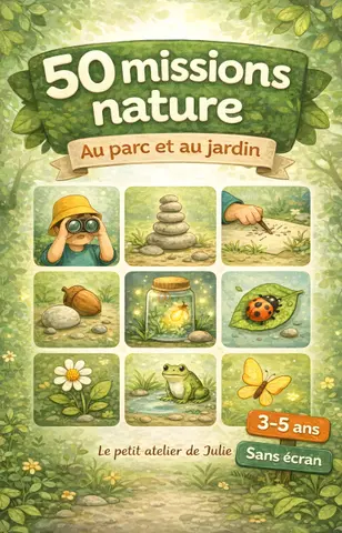 50 missions nature au parc et au jardin: Jeux et activités sans écran pour enfants de 3 à 5 ans – Cherche, trouve et relève des défis en plein air !