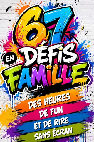 67 défis en famille: Challenges, jeux, activités et casse-têtes. Livre d’idées ludiques pour des souvenirs inoubliables et des moments en famille. Pour enfant, pré ado et ado, garanti sans écran