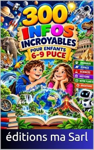 300 INFOS INCROYABLES POUR ENFANTS CM1–CM2: Le grand livre illustré de culture générale : animaux extraordinaires, espace, sciences, histoire, planète, inventions et technologies — avec quiz, répons